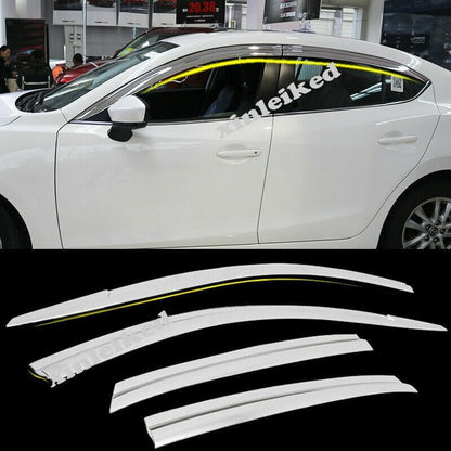 ya 6 8.24 baidi for Mazda 3 Axela Sedan 2014-2018 Plating Side Window Visor Rain Deflector Guard