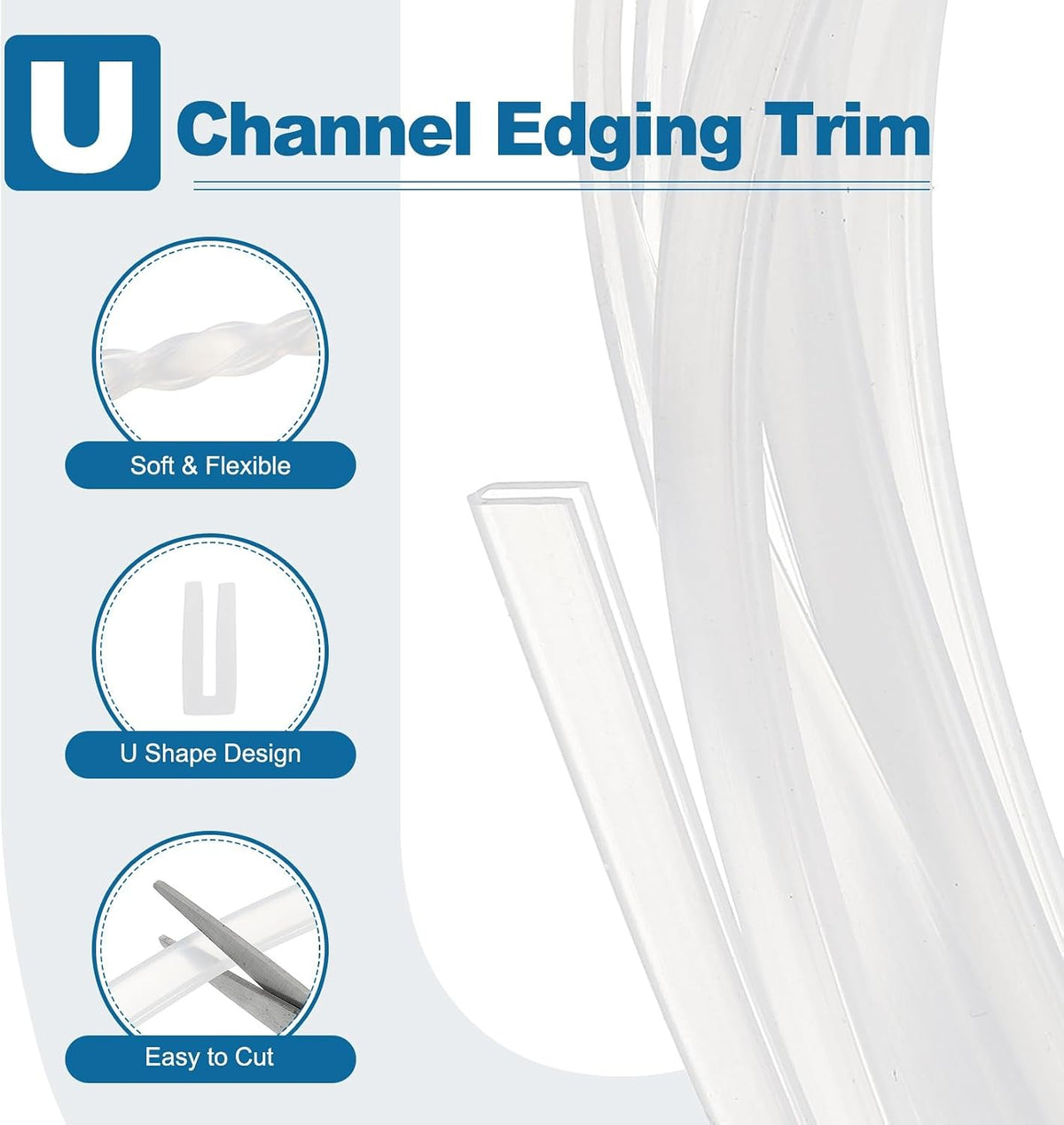 ya 26 10.21 baidi U Channel Edging Trim, 13.1 ft 0.31Wx0.04Tx0.12H Sheet Ed Guard Protector