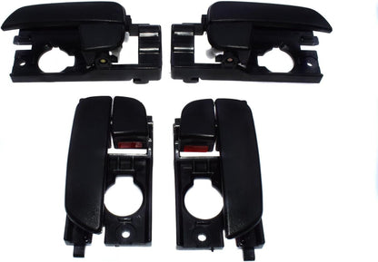 ya 4 8.8.2 Black Set 4pcs Front and Rear LH RH Interior Door Handles 2007-2011 for Hyundai Accent 