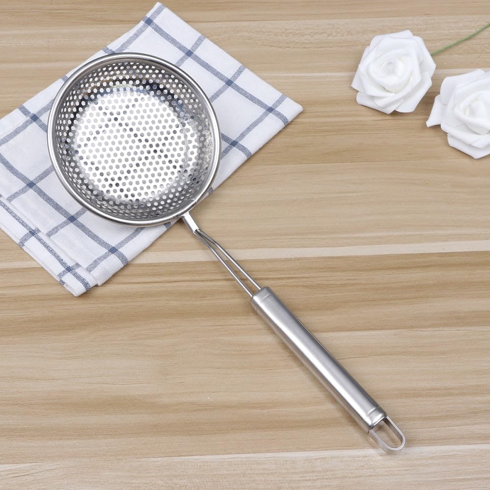 ya 14 9.20 baidi Stainless Steel Colander Fried Food Strainer Cooking Strainers Scoop-1