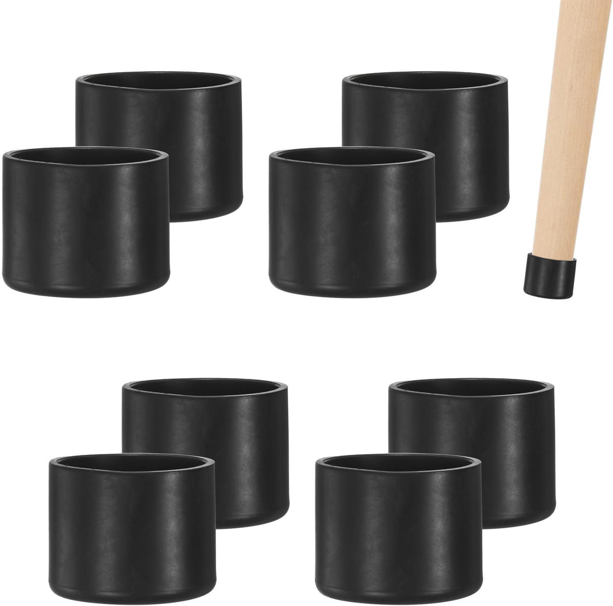 ya 26 10.21 baidi 8Pcs Chair Leg Caps, 1-3/8Inch(35mm) PVC Chair Leg Floor Protectors Round Black