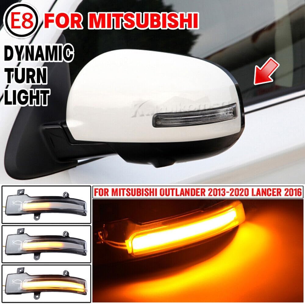 ya 4 8.14 Led dynamic turn signal light side door mirror for Mitsubishi Outlander Lancer 