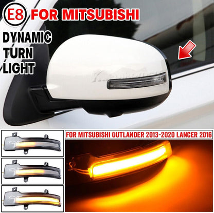 ya 4 8.14 Led dynamic turn signal light side door mirror for Mitsubishi Outlander Lancer 