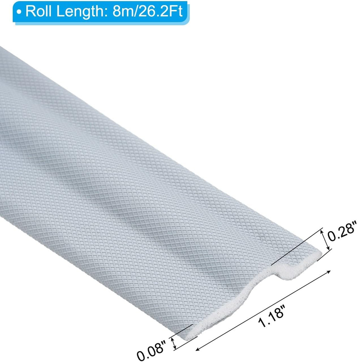ya 26 10.21 baidi 26.2Ft Weather Stripping Door Seal, PU Foam Door Weather Stripping, Grey