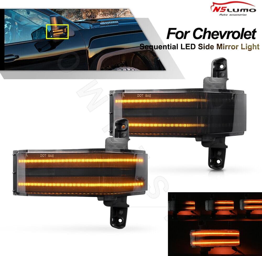 ya 7 8.24 baidi Sequential LED Side Mirror Turn Signal Lights for Chevrolet for Silverado 1500/2500/3500HD
