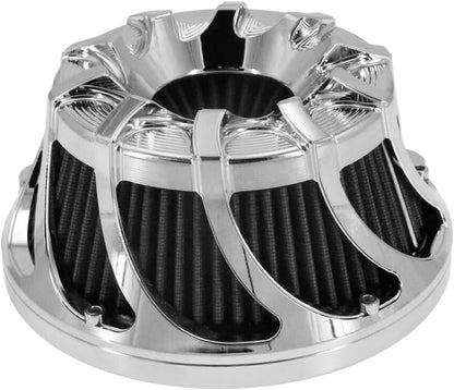 ya 5 8.10 Spiral Chrome Cut Air Cleaner Intake Filter Fit for Harley M8 Touring 2017-2022