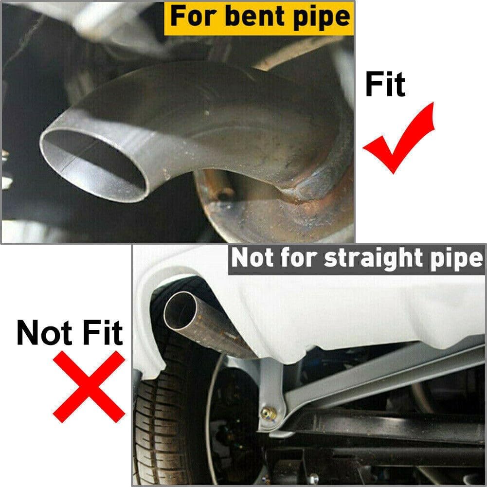 ya 6 8.14 Car Stainless Steel Rear Pipe Tail Muffler Tip Round Accessories Bent