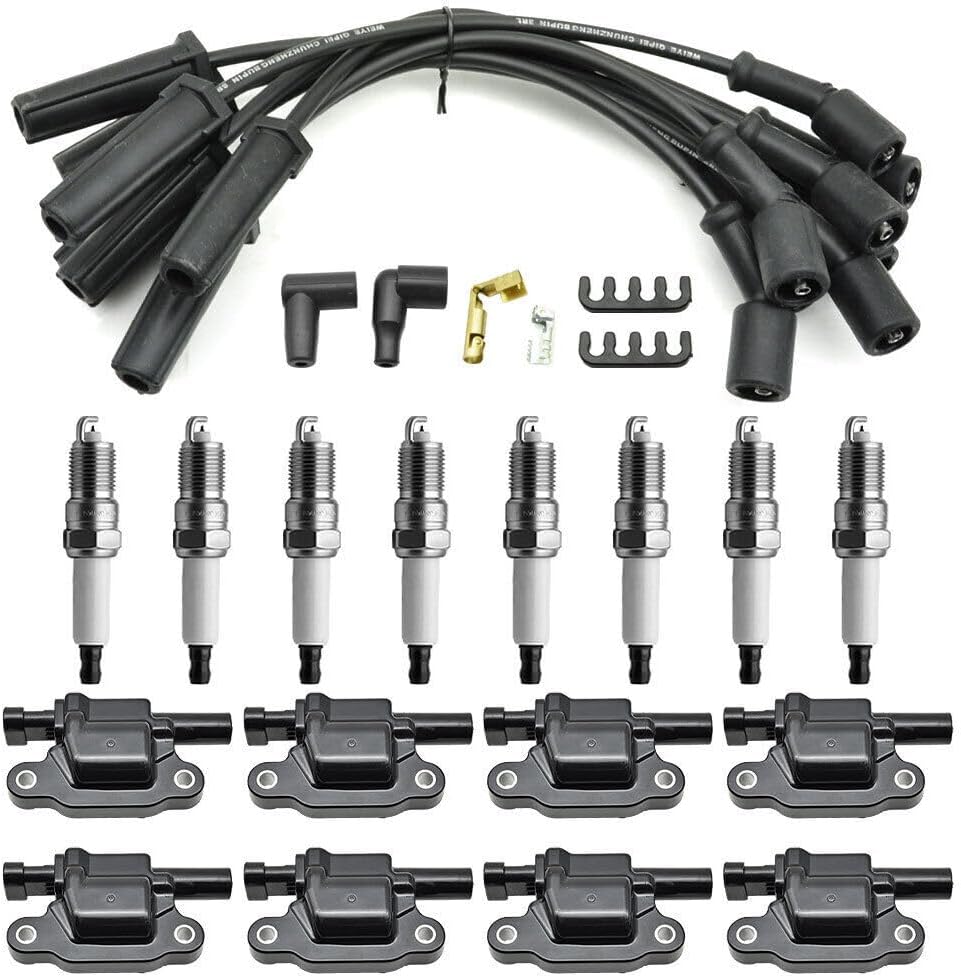 ya 23 10.7 baidi 8-pack UF413 ignition coils and 41-962 spark plugs and spark plug wires for Chevrolet -