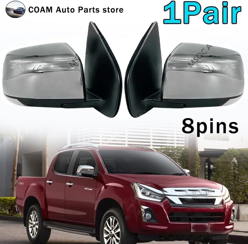 ya 11 9.14 baidi1 Dual rearview mirror with turn signal folding lens for Isuzu D-MAX DMax 2012-19-