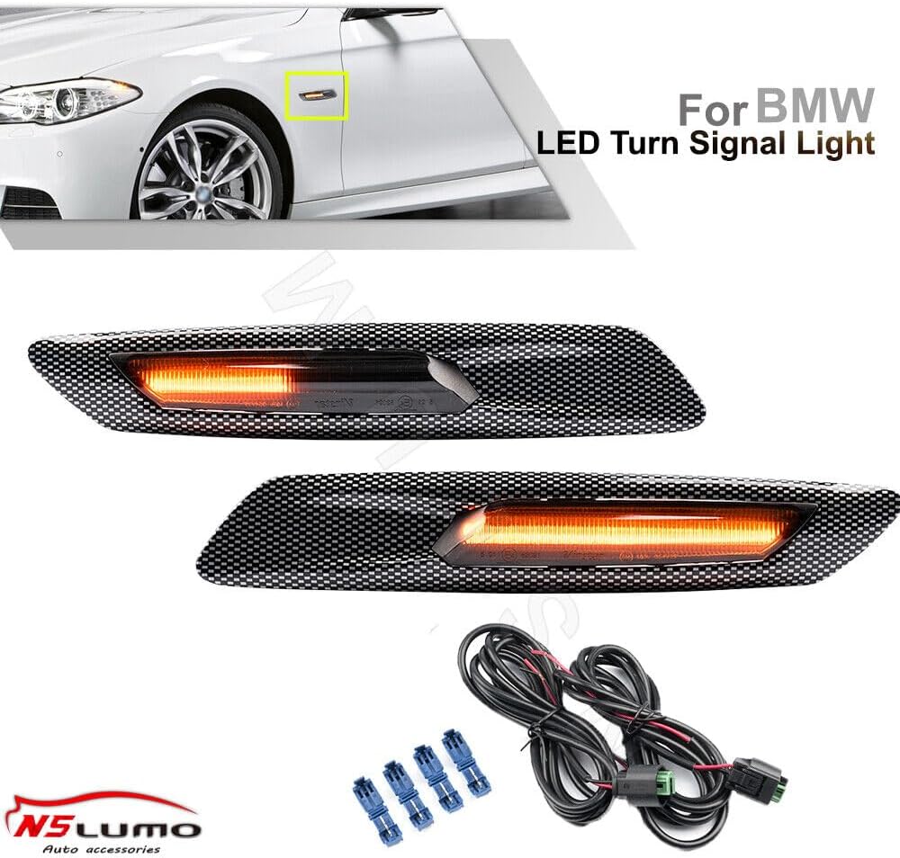 ya 7 8.24 baidi 2pcs LED Dynamic Side Marker Fender Turn Signal Light LCI for BMW 5 Series F10/F11