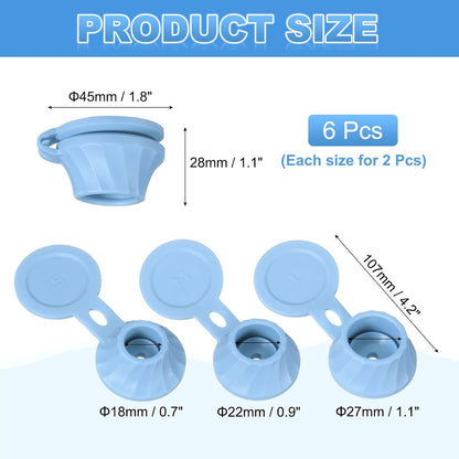 ya 14 9.20 baidi 6 Pcs Bottle Emptying Caps 3 Sizes Shampoo ide Down Bottle Caps, Blue-1