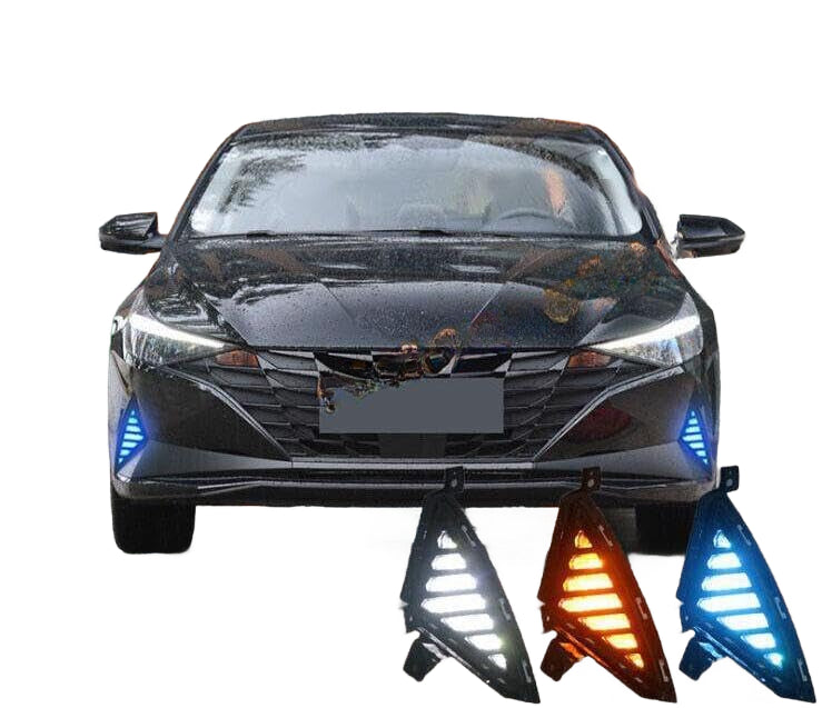 ya 9 10.24 for Hyundai for Elantra 2021 LED Front Fog lights/Driving Lights Turn signal Lights