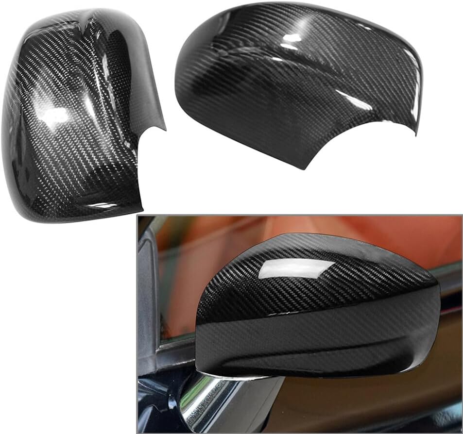 ya 2 8.15 Car Side Mirror Cover Cap for Nissan GT-R R35 2008-2020 Carbon Fiber Black 2pcs
