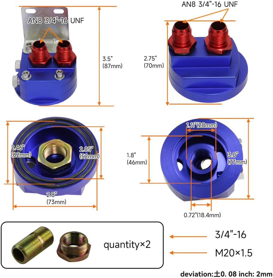 ya 12 10.8 baidi 13 Row AN8 Engine Oil Cooler +Relocation Filter Adapter Hose Kit w/Bracket SL