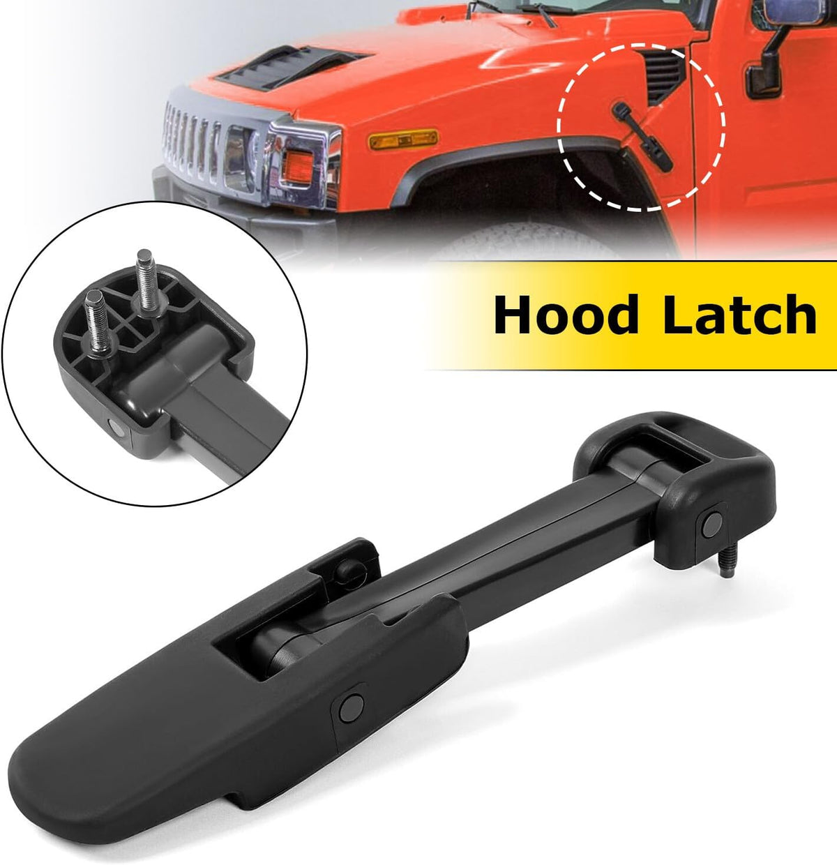 ya 11 9.14 baidiKUAFU Black Hood Latch for Hummer H2 for Chevy Kodiak for GMC TopKick 2003-2009 15097841
