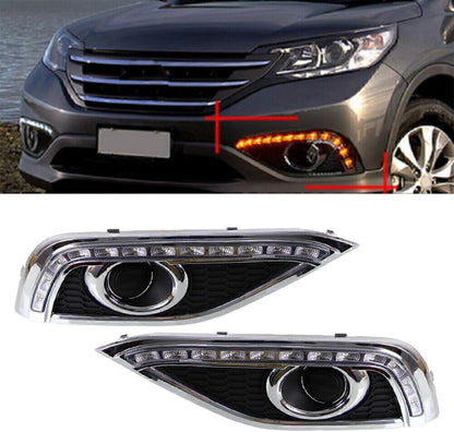 ya 4 8.8 LED Daytime Running Lights DRL Fit for Honda CR-V CRV 2012-2014 2013 2-color Yellow