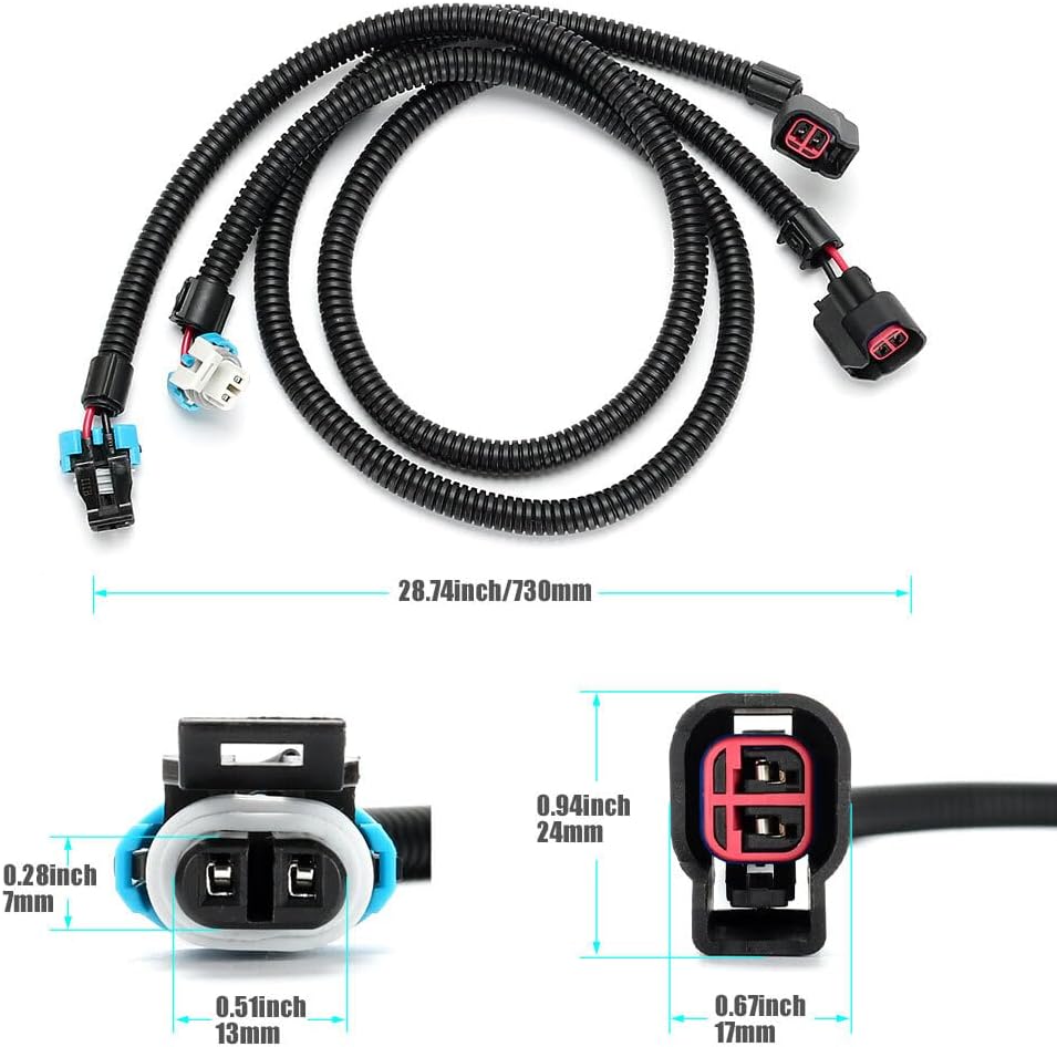 ya 10 9.16 zhengce 2-Piece Fuel Injector with Wiring Harness Fits for Polaris Ranger XP 800 Ra