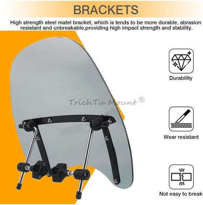 ya 23 10.7 baidi 17¡Á15 Motorcycle Windshield Windscreen Universal Fit For 7/8'' 1'' Handlebara