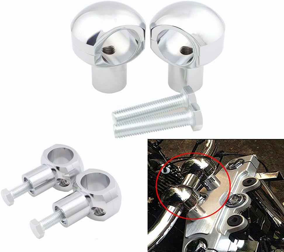 ya 4 8.8.2 Chrome 32mm CNC Handlebar Riser Bar Mount Clamp for Harley Touring Softail Dyna