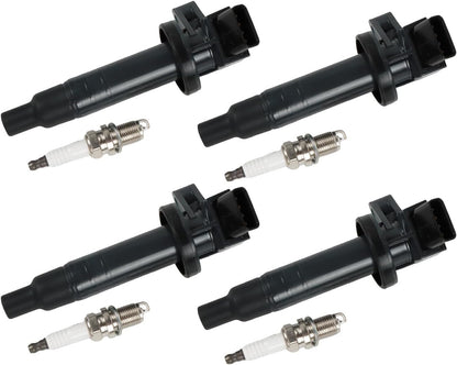 ya 9 10.24 4x Ignition Coils + 4x Iridium Spark Plugs for COROLLA for Toyota Matrix Celica00-08