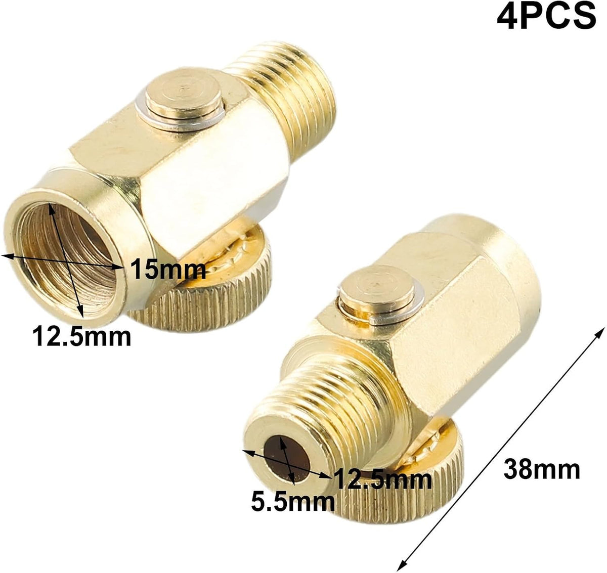 ya 14 9.20 baidi Versatile Brass Air Pressure Valve Tool 1/4 NPT Male/Female Threads 4PCS-1