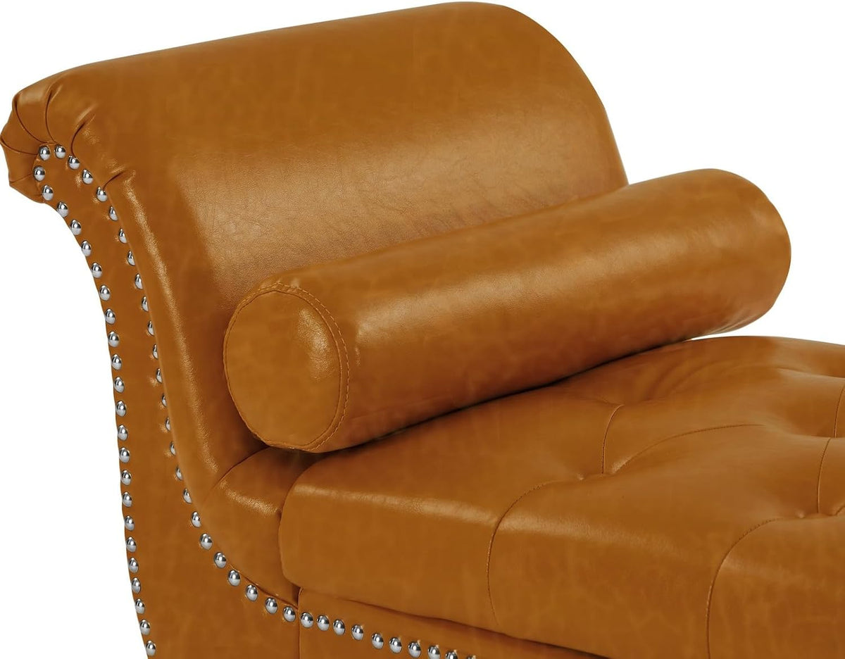 ya 28 10.13 baidi yellow Brown Leather Sofa Stool Reclining Seating For Living Room