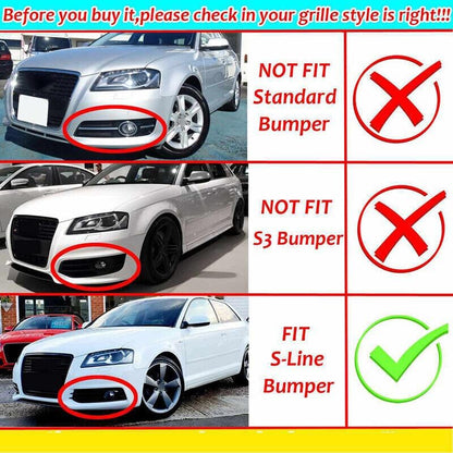 ya 4 8.10 Front Fog Light Lamp Grill Grille Cap for Audi A3 8P S Line 2009-12 Left Right
