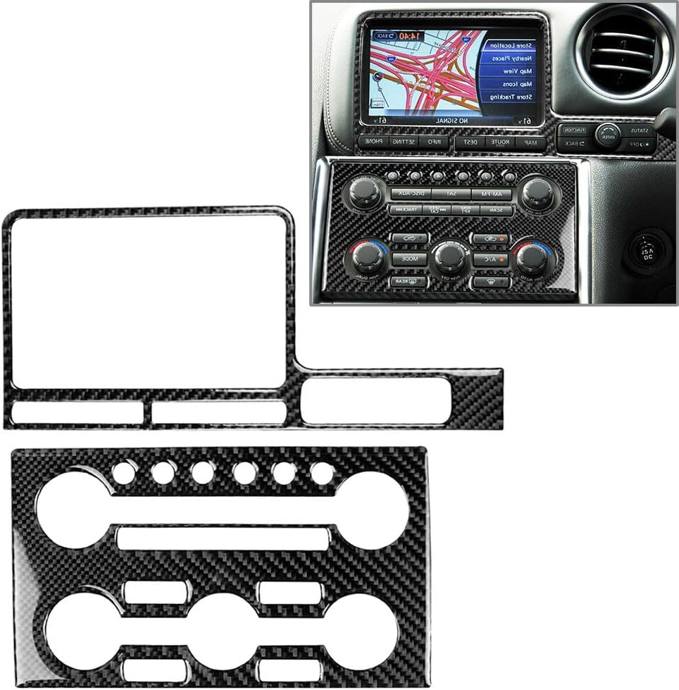 ya 4 8.14 RHD Central Control Navigation Panel Cover Trim for Nissan GTR R35 2008-2016 Car