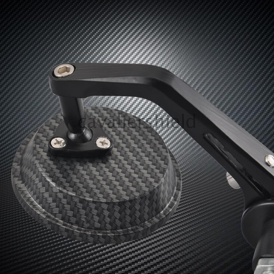 ya 13 9.15 baidi Pair 7/8 22mm Carbon Fiber Motorcycle Round Rearview Handle Bar End Side Mirror