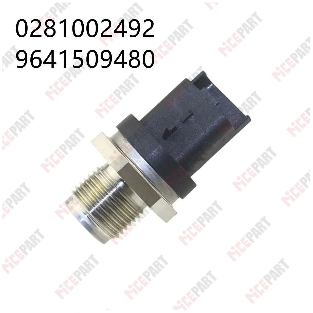 ya 6 8.14 Fuel Rail Pressure Sensor 9641509480 Compatible with for Peugeot 206 307 1.4 HDI