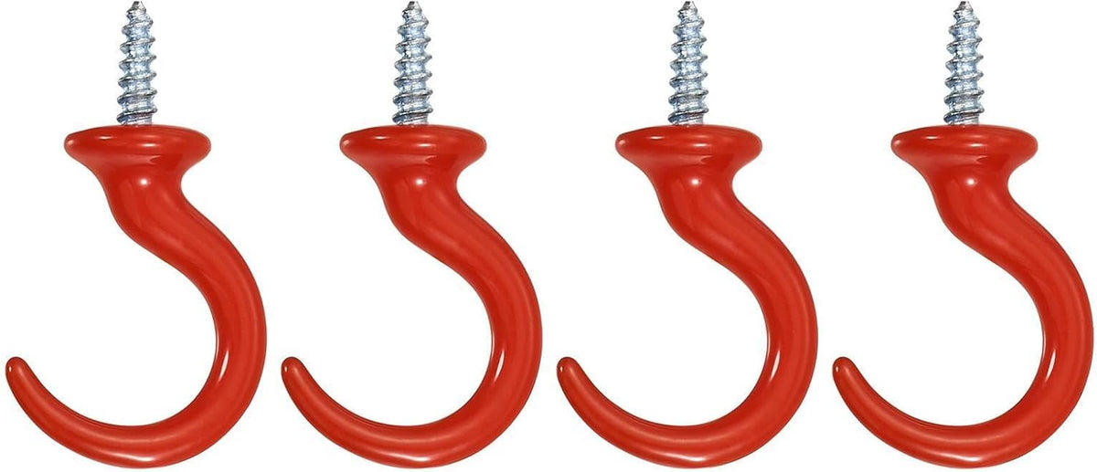 ya 26 10.21 baidi 4 Pcs 1.9 x 1.1 Ceiling Hook, Screw-in Ceiling Orchid Hook, Red-2