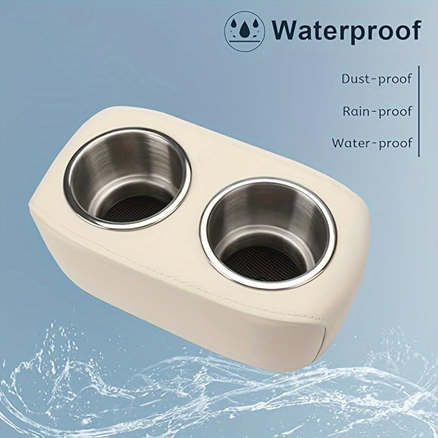 ya 9 10.24 Double car for SEAT Beverage Cup Holder Stainless Steel Storage Rack Beverage 1 Piece -