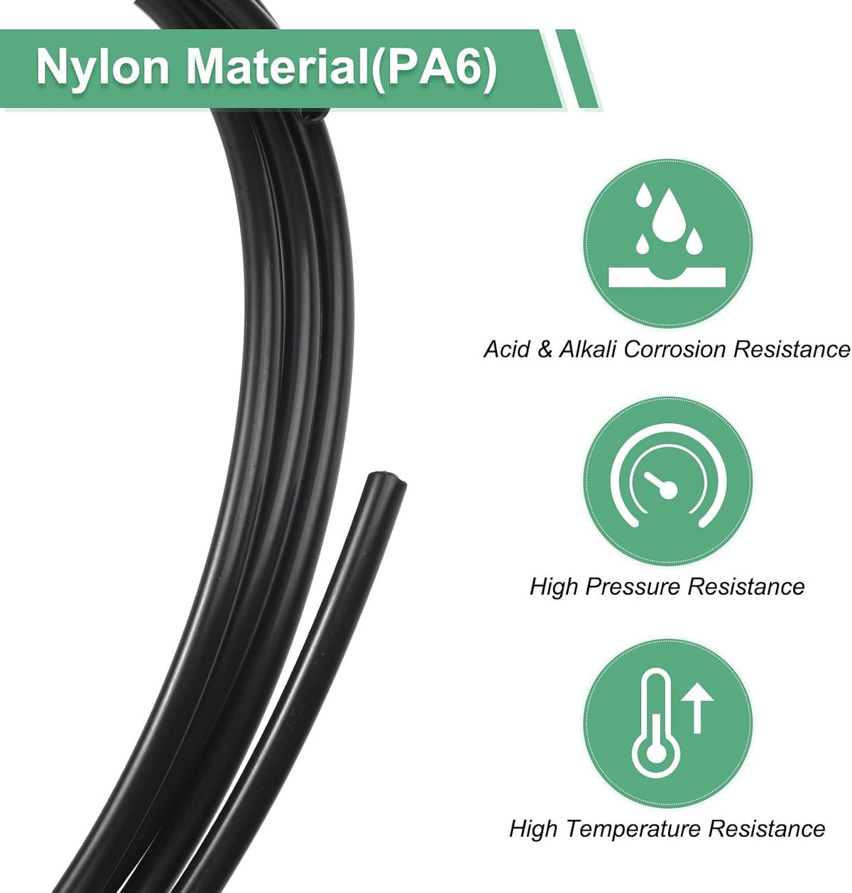 ya 14 9.20 baidi 5 Meter Nylon Hose Tube, 4x6mm(IDxOD) PA6 Pneumatic Air Tubing Black-1