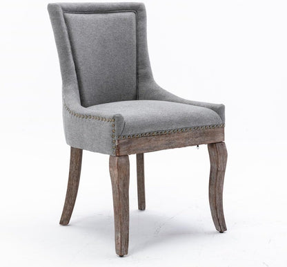 ya 28 10.13 baidi Gray Furniture Side Dining Set of 2 Thickened Fabric & Solid Wood Legs