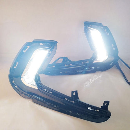 ya 13 9.15 baidi for Hyundai Elantra LED DRL Daytime Running Fog Light Turn Signal Lamp 2017