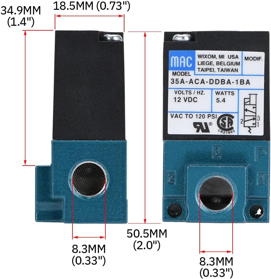 ya 11 9.14 baidiECU 3 Port Electronic Turbo Boost Control Solenoid Valve 12V 120PSI 5.4WATTS