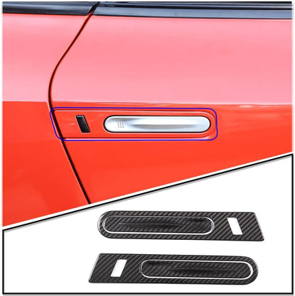 ya 10 9.16 baidi Real Carbon Fiber Exterior Door Handle Cover Decorative Stickers for 08-16 for Nissan R35 GTR-