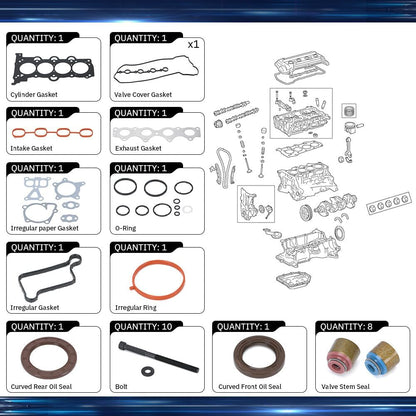 ya 10 9.16 baidi Head Gasket Set w/Bolt Valve 22212-2B000 for Hyundai Accent for Kia 1.6L 12-19