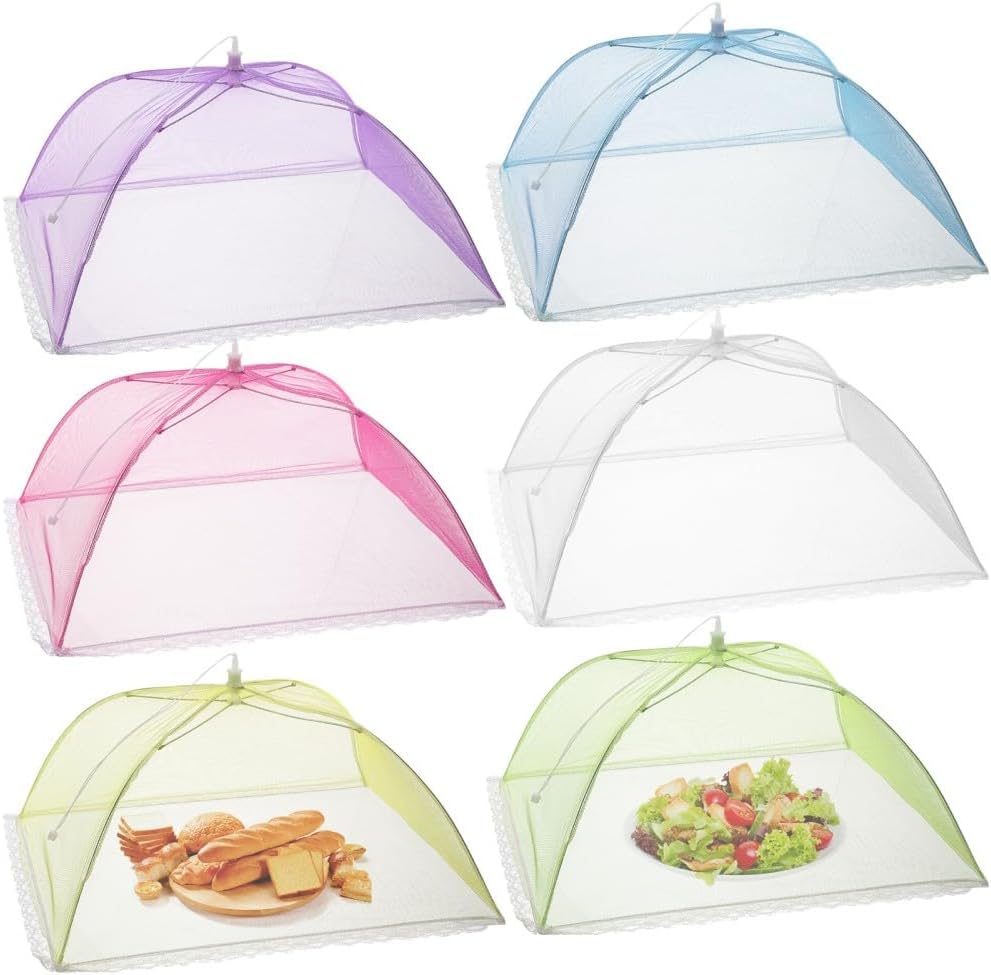 ya 14 9.20 baidi 6Pcs Mesh Food Cover 17 Inch Collapsible Food Net Cover Tent Umbrella S n-1