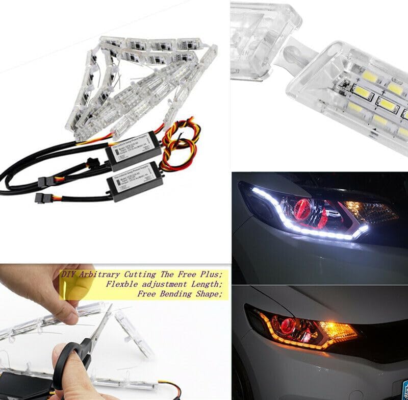 ya 13 9.15 baidi Telescopic Switchback LED DRL Strip Sequential Light Sequential Signal Head