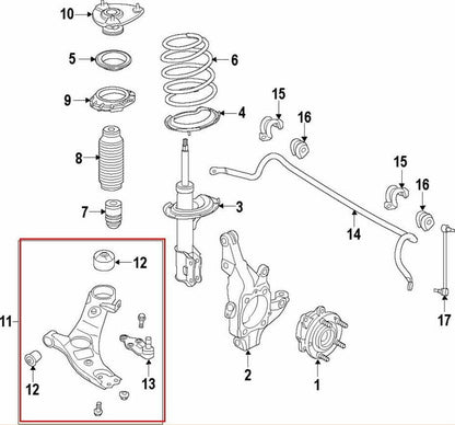 ya 9 10.24 Fit For Front Lower Control Arm 2019-2021 for Veloster Right Passenger Side NEW