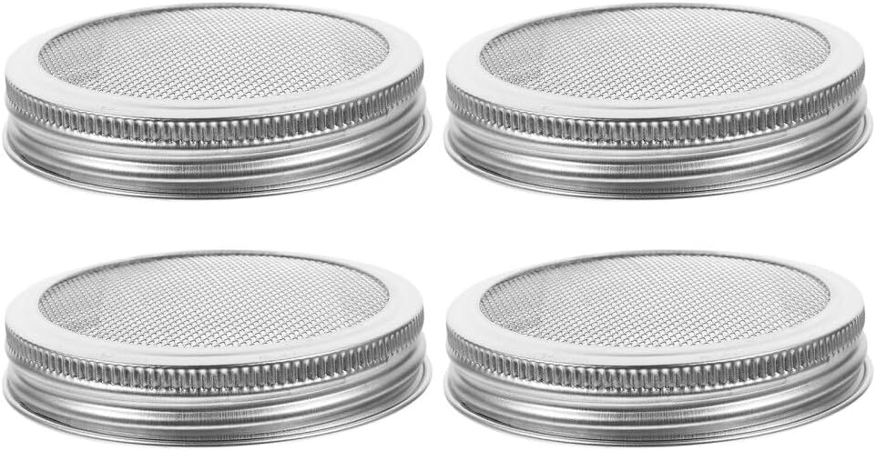 ya 14 9.20 baidi 4pcs Stainless Steel Mesh Sprouting Lid Mason Jar Lids for ing Bean Broccoli-1