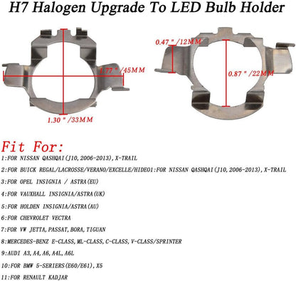ya 4 8.10 H7 LED Headlight Bulb Holder Adapter Retainer Clip for Mercedes-Benz for BMW
