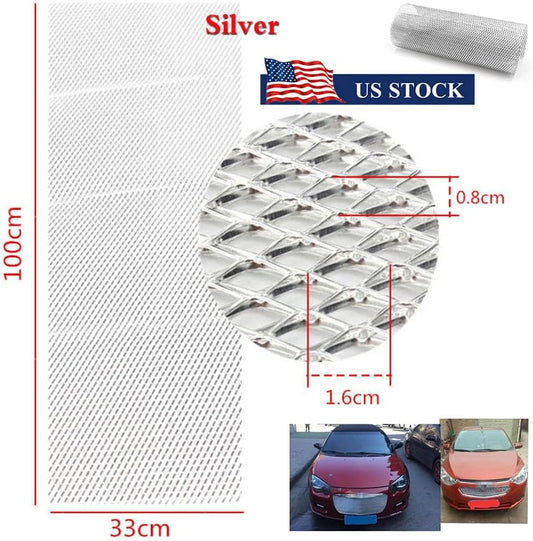 ya 2 8.15 8 * 16mm Car Bumper Fender Hood Vent Grille Net Aluminum Silver Mesh Grill Cover