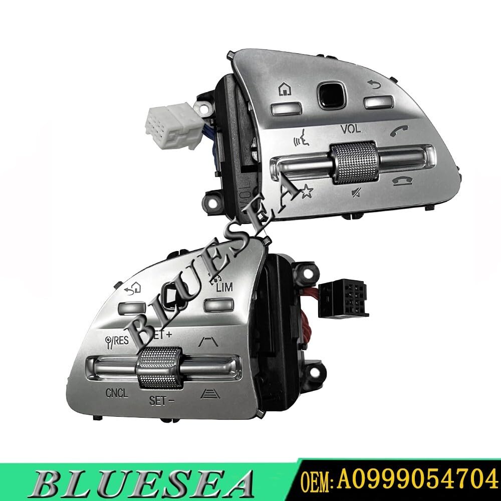 ya 4 8.8 Steering Wheel Switch Button A0999054704 for Mercedes-Benz (Silver)