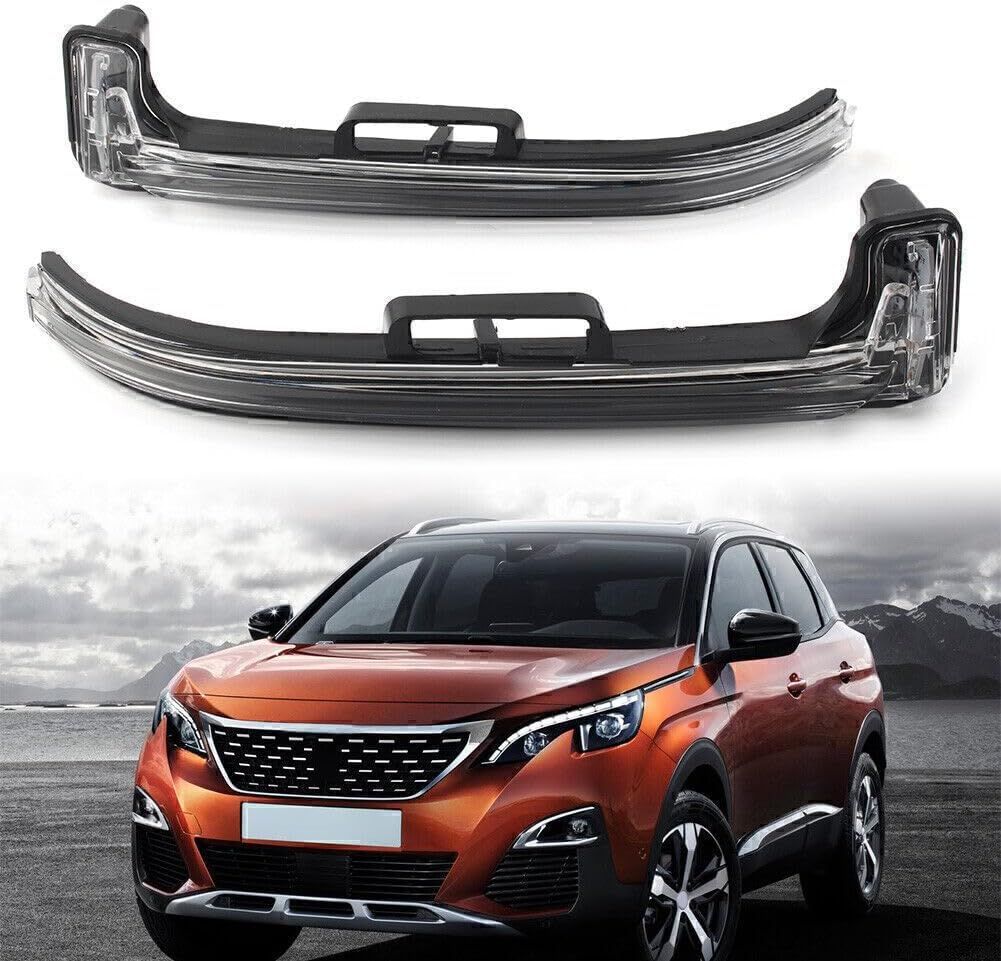 ya 4 8.10 Pair Side Rear View Mirror Turn Signal ABS Plastic For 2017-18 for Peugeot 4008 5008