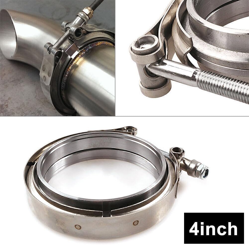 ya 4 8.14 4 V-Band Flange & Clamp Kit Fit Turbo Downpipes Mild Steel Flange
