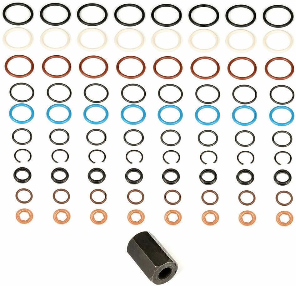 ya 10 9.16 baidi for Ford 6.0L Powerstroke Oil Rail Leak Repair Kit Tool O-rings & Injector Seal!