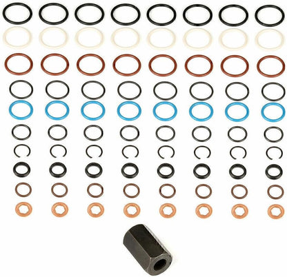 ya 10 9.16 baidi for Ford 6.0L Powerstroke Oil Rail Leak Repair Kit Tool O-rings & Injector Seal!