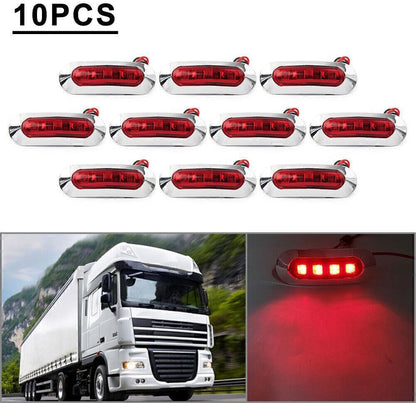 ya 4 8.8 10pcs LED Side Clearance Marker Red Light For Car Truck Trailer Pickup 12V 24V